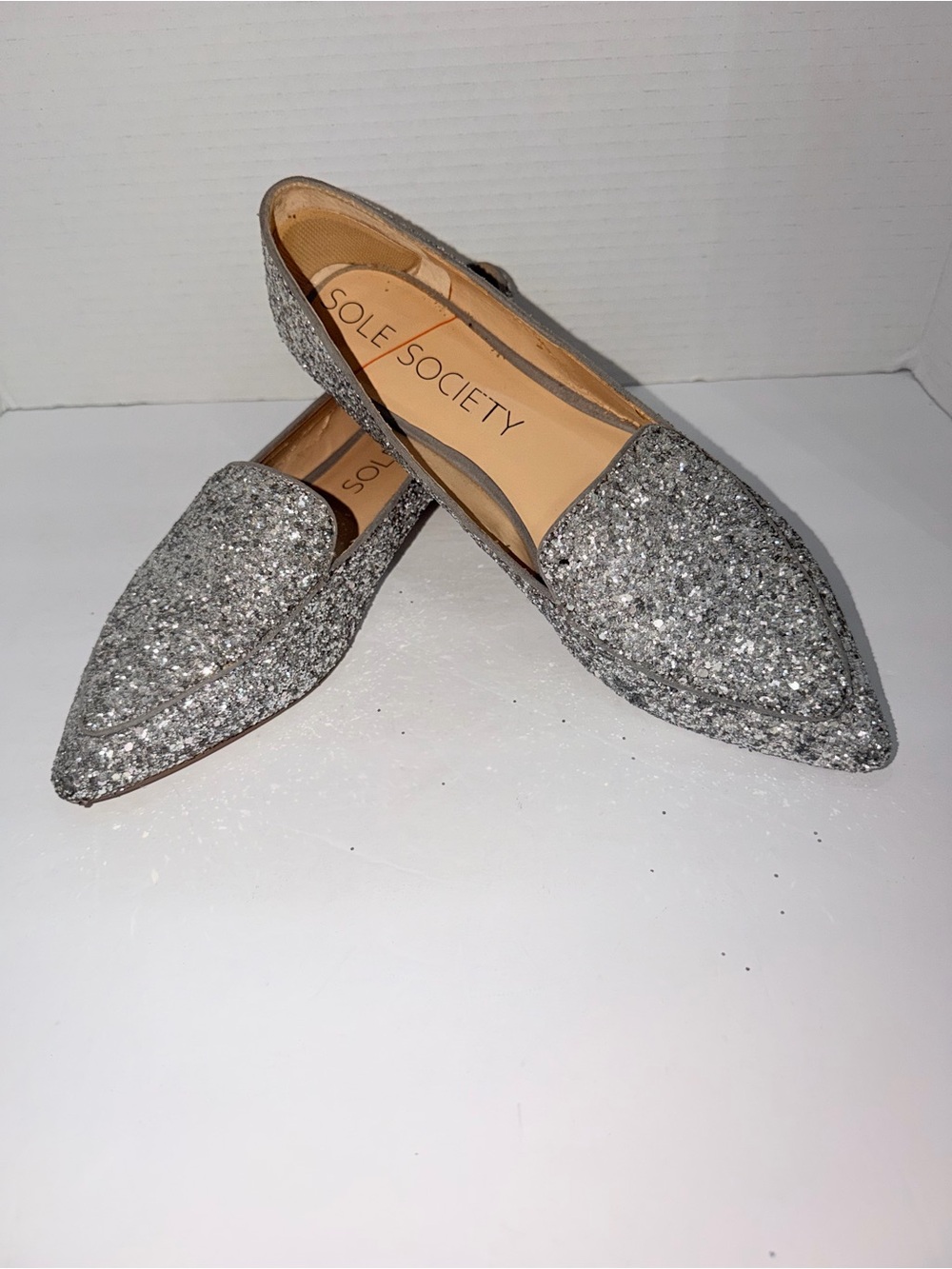 Cammila Silver "HiFive Glitter" Flats